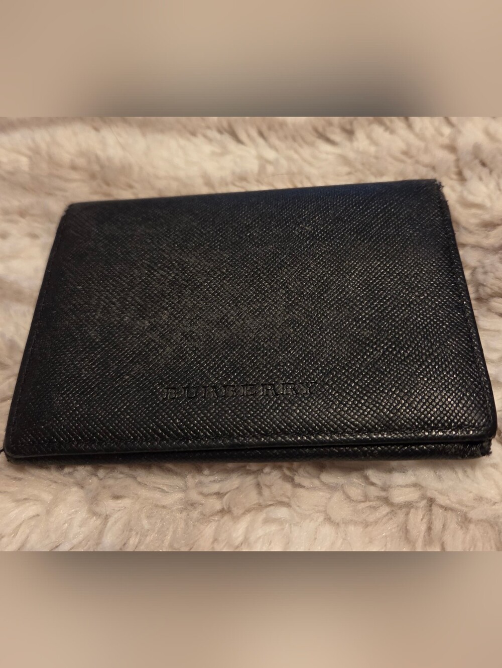Burberry Black Textured Card Holder Mens/Womens